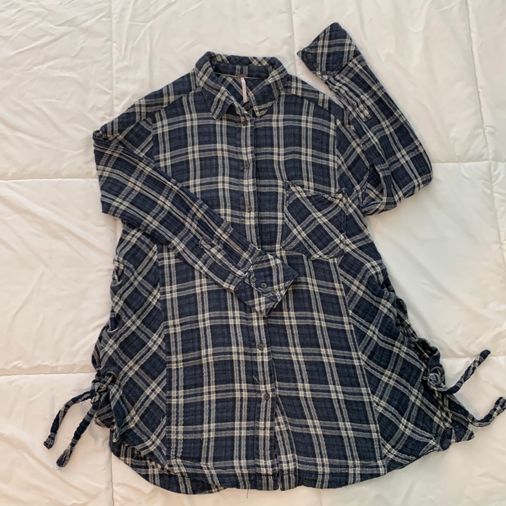 Free People long plaid shirt